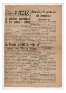 Recorte del "Diario del pueblo" de azul sobre el accidente de Luis María Alaye. "E...