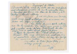 Carta enviada a Adelina por su madre