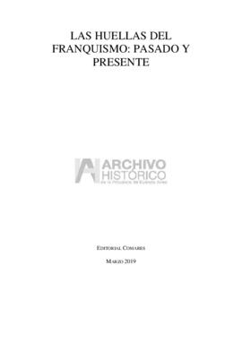 Las huellas del franquismo: pasado y presente. Editorial Comares. Marzo 2019. Pag. 1939