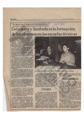Recorte diario El Día "Deficiente y limitada es la formación de los alumnos en las escuelas ...
