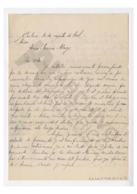 Carta enviada a Luis María Alaye por Adelina. Recorte de la programación Cine - Teatro GRAN SUD. ...