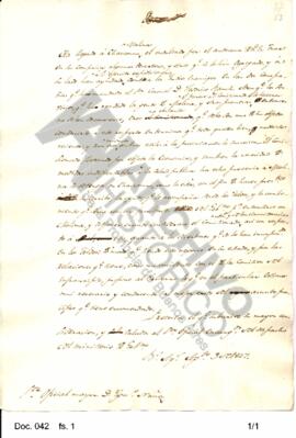 Borrador de la nota enviada por Rosas al gobierno informándole de la llegada a Chascomús del indu...