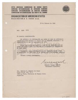 Carta enviada a Adelina por Edmundo Vargas Carreño 1980