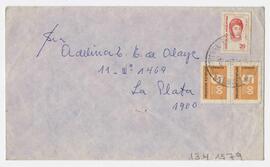 Sobre dirigido a Adelina. Rte: Fanny Ezcurra de Paez. Passo 470, Brandsen 1980