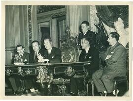 Juan Domingo Perón y con gremialistas