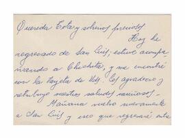 Carta enviada a Adelina desde Mercedes, San Luis. Firmada, Nilda 1971