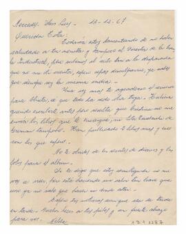 Carta enviada a Adelina desde Mercedes, San Luis. Firmada, Nilda 1967