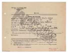 Cédula de citación a Adelina. 1978