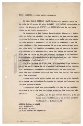 Carta abierta “A quien quiera enterarse”