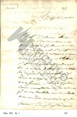 Borrador de una carta remitida por Rosas al comisario Juan Mariano Cora en la cual expresa la imp...