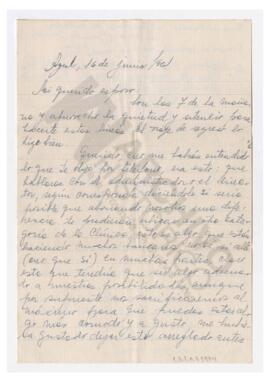 Carta enviada a Luis María Alaye por Adelina. 1961, Azul