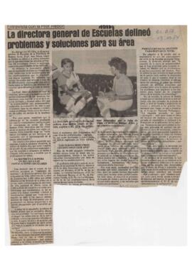 Recorte diario El Día "La directora general de Escuela delineó problemas y soluciones para s...