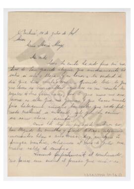 Carta enviada a Luis María Alaye por Adelina. 1951, Carhué.