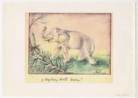 Dibujo con dedicatoria para Adelina y Poch 1952