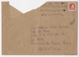 Sobre dirigido a Adelina. Rte: Riguetti Utmar