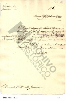 Borrador de una carta remitida por Rosas a García informándole la resolución destinando al sargen...