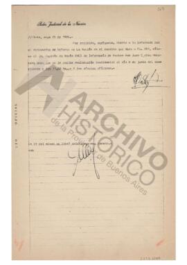 Citación a declarar testimonial al Capitán de Navío de Infantería de Marina Juan Carlos Herzberg....