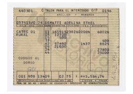 Recibo de sueldo 1975
