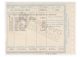 Recibo de sueldo de, Luis Maria Alaye, Banco de la Nación Argentina 1967