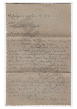 Carta enviada a Adelina por Luis María Alaye. 1951, Tapalqué. Listado de invitados al futuro casa...