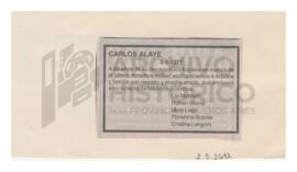 Recordatorio de Carlos a 30 años de su desaparición forzada, 2007