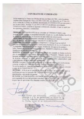 Contrato de comodato entre Adelina y Rodrigo S. Failla. 2001
