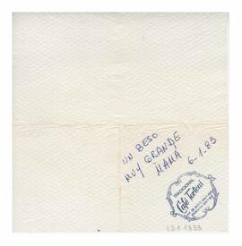 Nota escrita en servilleta 1983