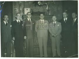 Juan Domingo Perón y con gremialistas