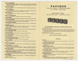 Folleto Fauchon. “Les cinq régles d’or de la préparation du thé"