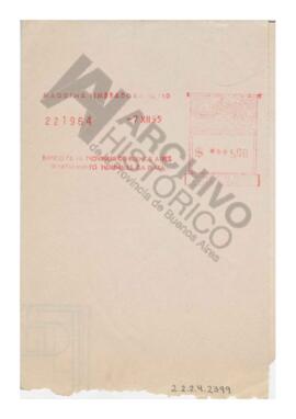 Timbreado, Banco de la Provincia de Buenos Aires. 1995