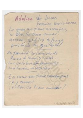 Poema “Adelina de paseo” de Federico García Lorca