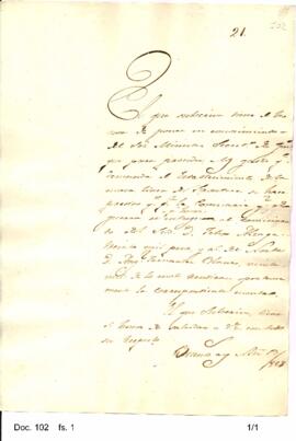 Borrador de una nota preparada por Rosas en la cual expresa que para atender los gastos requerido...