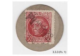 1 estampilla correspondiente a Cuenca 1937, del Municipio de Villalba