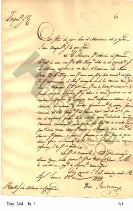 El Inspector General transcribe a Rosas la resolución dictada por el gobierno en la solicitud de ...