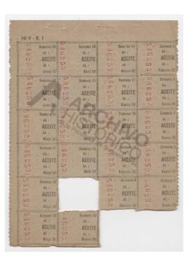 Cartilla de racionamiento de España 1952 (Fs. 13)