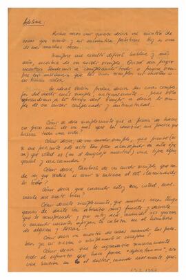 Correspondencia recibida por la Sra. Adelina, firmada por María Inés (militante en defensa de los...