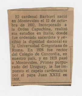 Síntesis biográfica en ocasión de la muerte del Cardenal Barbieri 1979