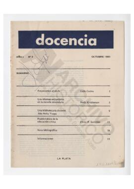 Publicación “docencia” 1980-10, año 1 Nº 3. La Plata.