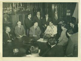 Juan Domingo Perón con Delegaciones y Audiencias