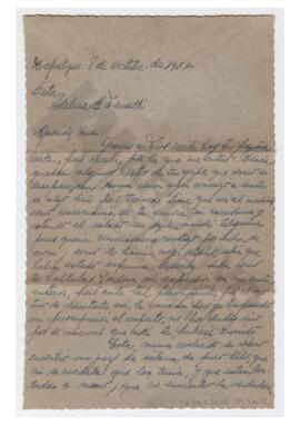 Carta enviada a Adelina por Luis María Alaye. 1951, Tapalqué. Con sobre