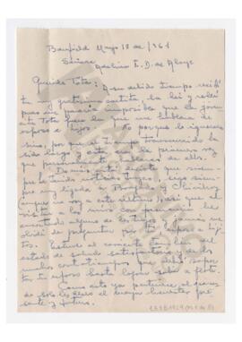 Dos cartas y un sobre firmadas por Herminia, madrina de Adelina.  1943 y 1961