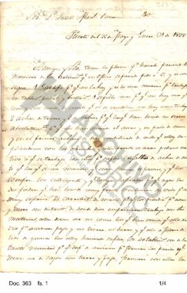 Carta enviada por Julián Perdriel a Rosas solicitándole elementos necesarios para el fuerte; desc...