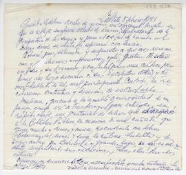 Carta dirigida a Adelina, firmada por Delia Echeverri. La Plata. 1981