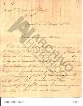 Carta dirigida a Rosas por Estomba en donde da cuenta del envío del cacique Venancio, portador de...