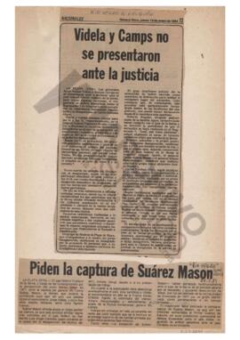 Dos recortes del diario Río Negro, 1984