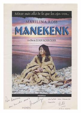 Correspondencia recibida por Adelina. Afiche enviado por Diana Pizá sobre el film “Manekenk” de J...
