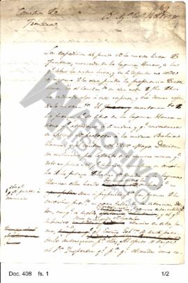 Borrador enviado por Rosas al Inspector General  en el cual destaca la importancia del fuerte de ...