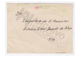 Sobre dirigido a Adelina en su función como inspectora de Enseñanza preescolar