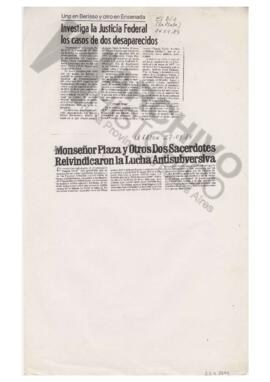 Recortes de diarios El Día y La Razón 1984