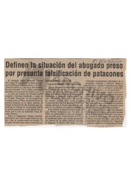 Recorte diario El Día "Definen la situación del abogado preso por presunta falsificación de ...